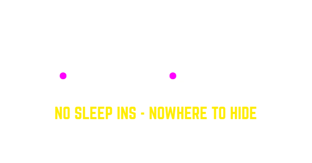 no hibernation-White Font - Yellow Slogan