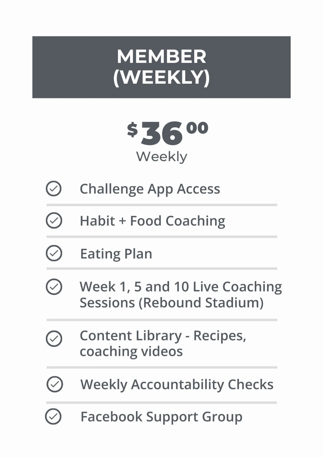 challenge - MEMBER - WEEKLY